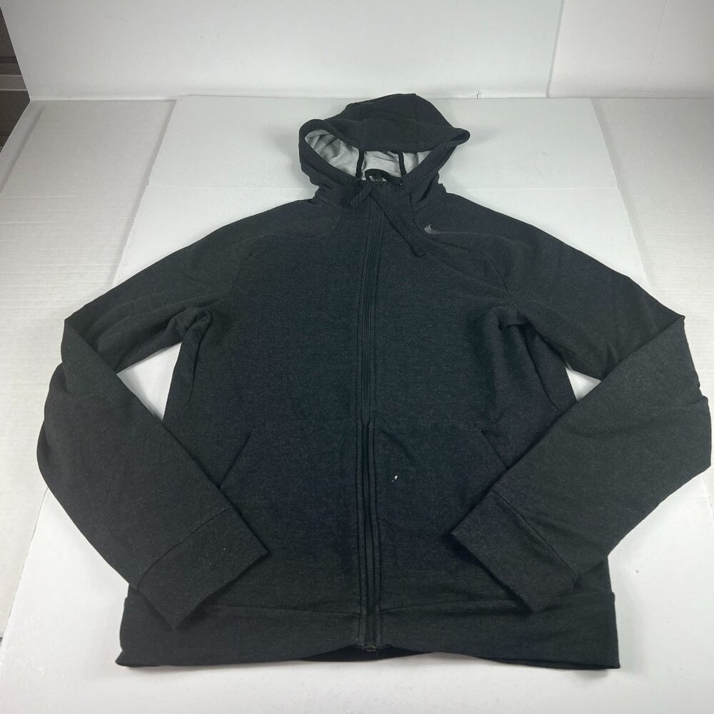 Nike Pro Dri Fit Sweatshirt Adult Small Black Tonal Logo Full Zip Hoodie
